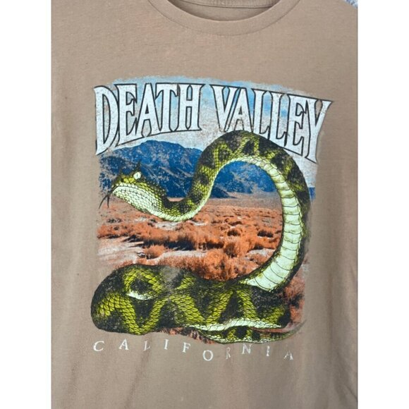 Free State Brown Tan Graphic Snake Mountains Top Tee Shirt Women's XS - Picture 2 of 7